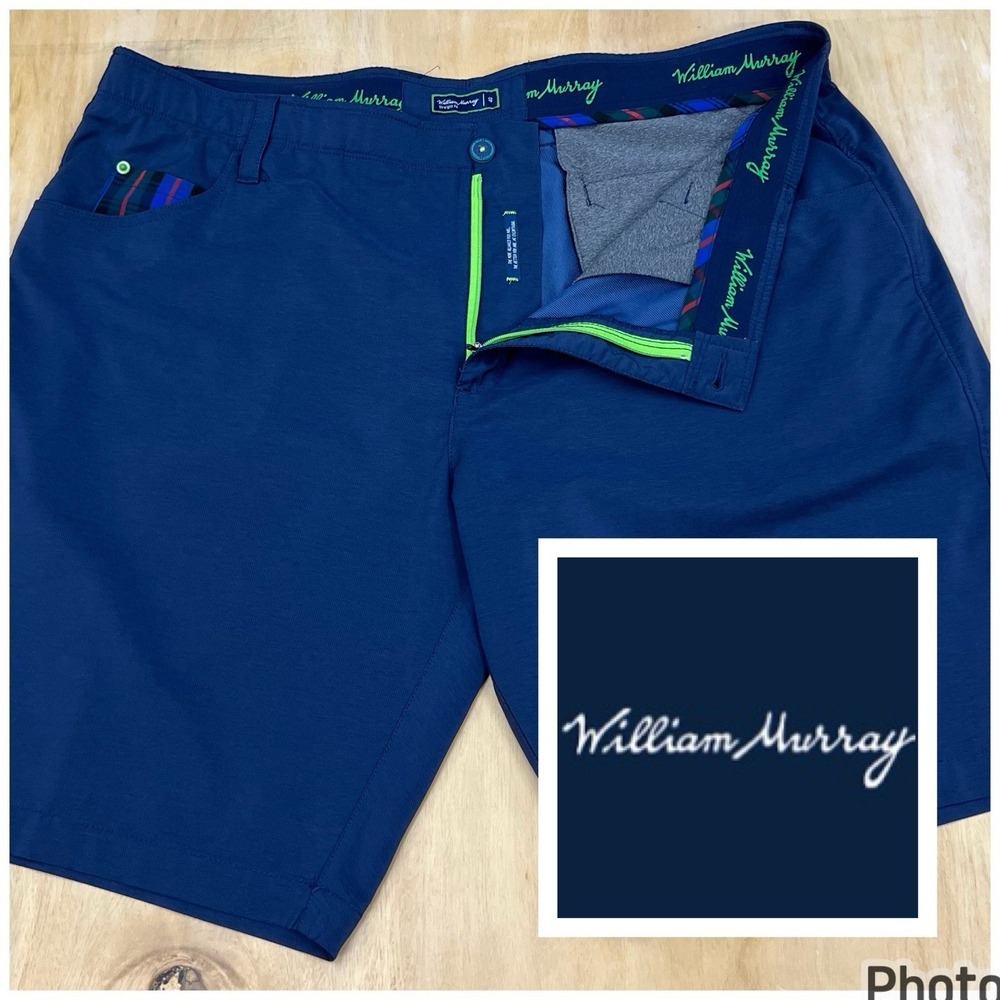 William‎ Murray Golf Shorts Mens 40x10 Classic Fit Wicking Performance Navy